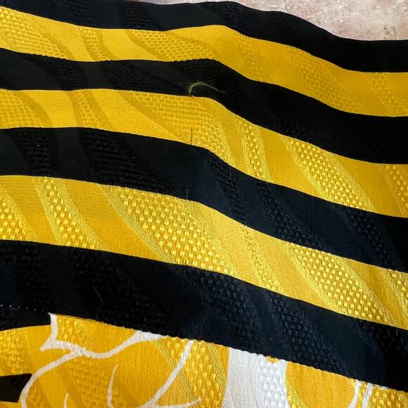 Vintage Julie Frances Yellow Abstract Silk Midi Skirt Long Sleeve Top Set Size 6 - Picture 11 of 16